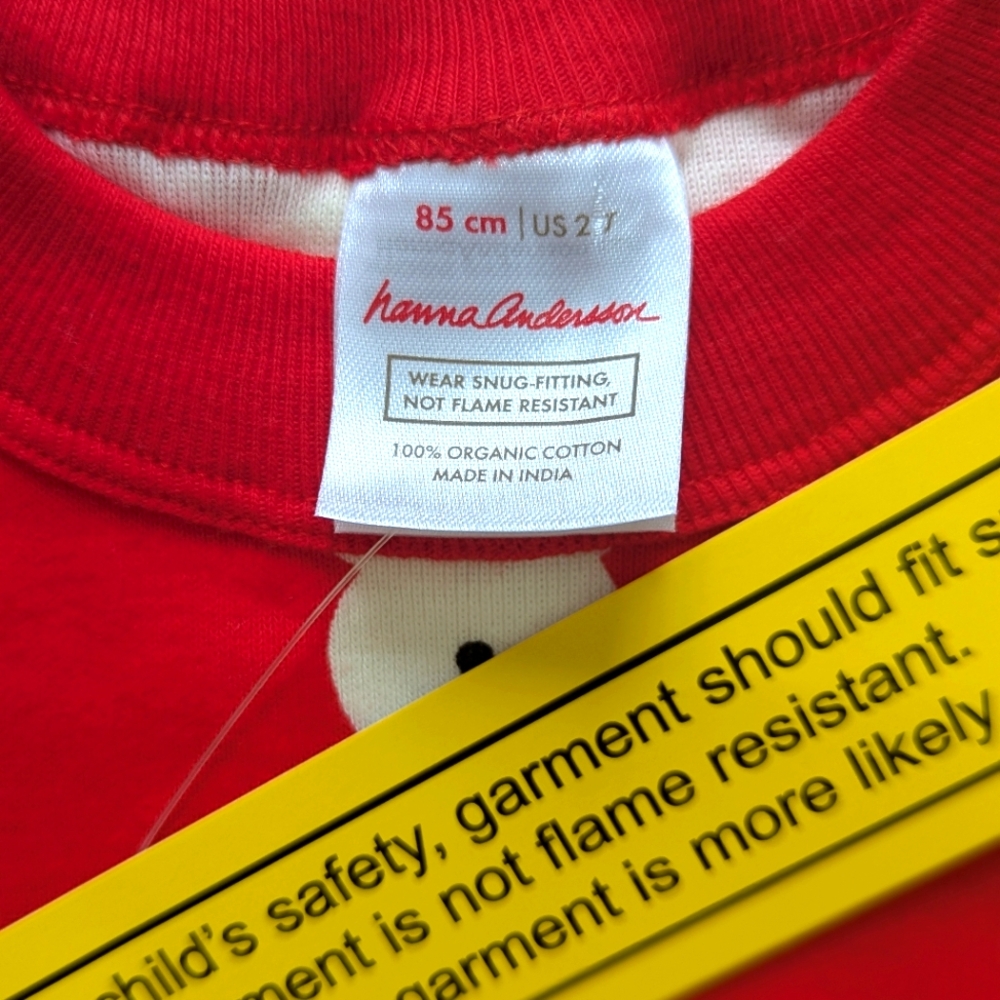 NWT! Hanna Andersson Snowmen on Red Long John Pajama Set - Size 2T - Picture 4 of 10